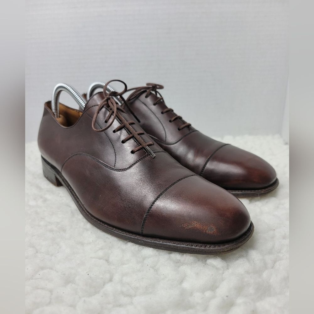 J.M. Weston Richelieu Men's Size 10 Oxford Derby Brown Leather 300 Cap Toe